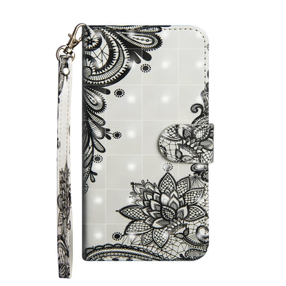 3D Painted Pattern Horizontal Flip TPU + PU Leather Case with Holder & Wallet & Card Slots & Lanyard