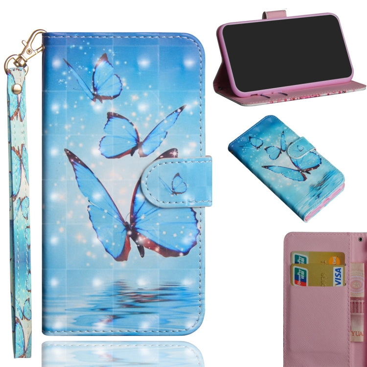 3D Painted Pattern Horizontal Flip TPU + PU Leather Case with Holder & Wallet & Card Slots & Lanyard