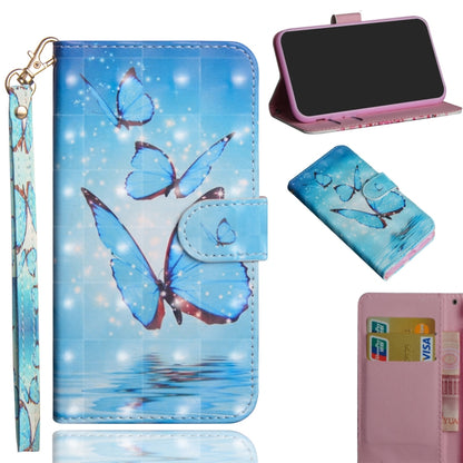 3D Painted Pattern Horizontal Flip TPU + PU Leather Case with Holder & Wallet & Card Slots & Lanyard