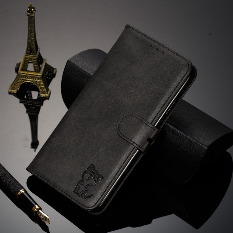 Embossed Happy Cat Pattern Horizontal Flip Leather Case with Holder & Card Slots & Wallet, For Samsung Galaxy S20 FE