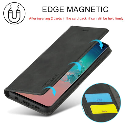LC.IMEEKE Strong Magnetism Ultra-thin Horizontal Flip Shockproof Matte TPU + PU Leather Case with Holder & Card Slots & Wallet, For Samsung Galaxy S10+