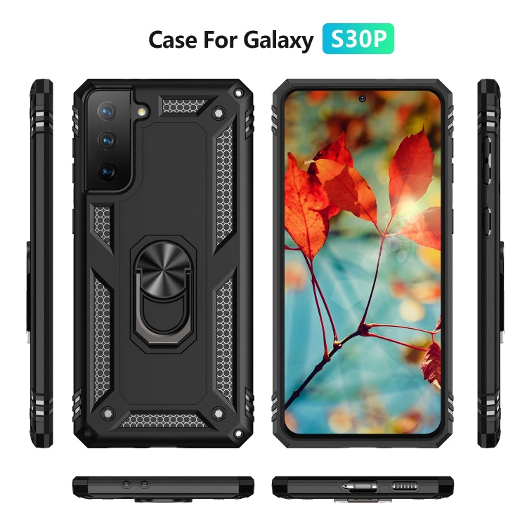Shockproof TPU + PC Protective Case with 360 Degree Rotating Holder, For Samsung Galaxy S21+ 5G