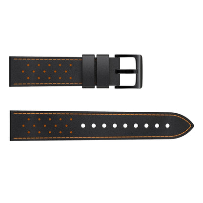 For Samsung Galaxy Watch 3 45mm Round Hole Line Genuine Leather Replacement Strap Watchband
