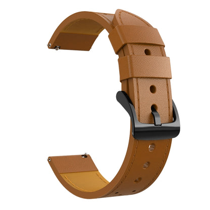 For Samsung Galaxy Watch 3 45mm Round Hole Line Genuine Leather Replacement Strap Watchband