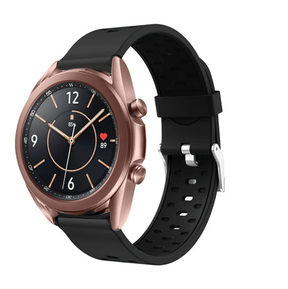For Samsung Galaxy Watch 3 41mm Three Row Holes Silicone Replacement Strap Watchband