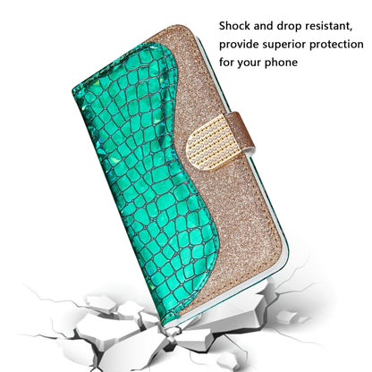 Laser Glitter Powder Matching Crocodile Texture Horizontal Flip Leather Case with Card Slots & Holder & Wallet, For Samsung Galaxy M51, For Samsung Galaxy S20 FE
