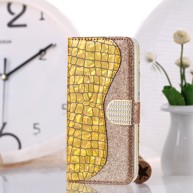 Laser Glitter Powder Matching Crocodile Texture Horizontal Flip Leather Case with Card Slots & Holder & Wallet, For Samsung Galaxy M51, For Samsung Galaxy S20 FE