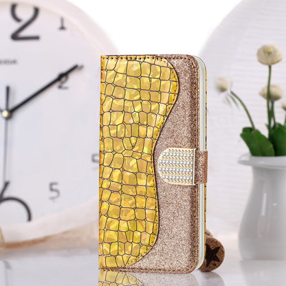 Laser Glitter Powder Matching Crocodile Texture Horizontal Flip Leather Case with Card Slots & Holder & Wallet, For Samsung Galaxy M51, For Samsung Galaxy S20 FE