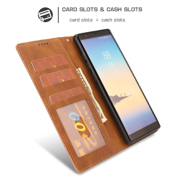Fantasy Classic Skin-feel Calfskin Texture Magnetic Buckle Horizontal Flip PU Leather Case with Holder & Card Slot & Wallet, For Samsung Galaxy Note 8