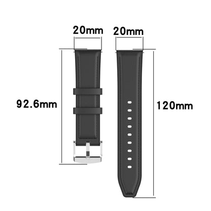 20mm Silicone Leather Replacement Strap Watchband for Samsung Galaxy Watch 3 41mm