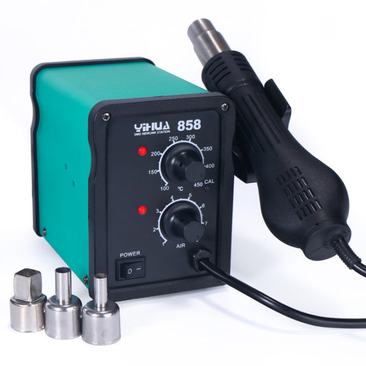 YIHUA 858 AC 220V Adjustable Temperature & Air Flow Hot Air Gun, 858