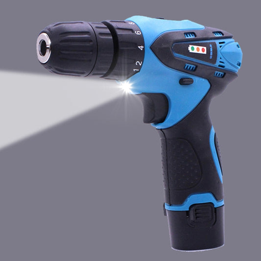 VOTO 12V Stepless Speed Regulation Rechargeable Hand Drill Set Electric Drill Power Tools with LED Light, AC 220V, US Plug, Random Color Delivery, 12V Dual Speed Paper Box Package