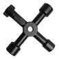 4 in 1 Multifunctional Cross Key Wrench with Circle Triangle Square Shape, 4 in 1 Silver, 4 in 1 Black