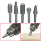 5 PCS/Set Woodworking Wood Carving 6mm Shank Rotating Embossed Grinding Head File Rasp Drill Bits, 5 PCS/Set Drill Bits