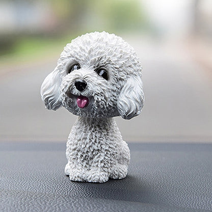 Shaking Head Dog Car Ornaments Resins Lovely Cartoon Dog New Year Gifts with Double-sided Adhesive Tape, Pomeranian Cartoon Dog, Inu Cartoon Dog, Bulldog Cartoon Dog, Husky Dog Cartoon Dog, Corgi Dog Cartoon Dog, White Teddy Cartoon Dog����������������...