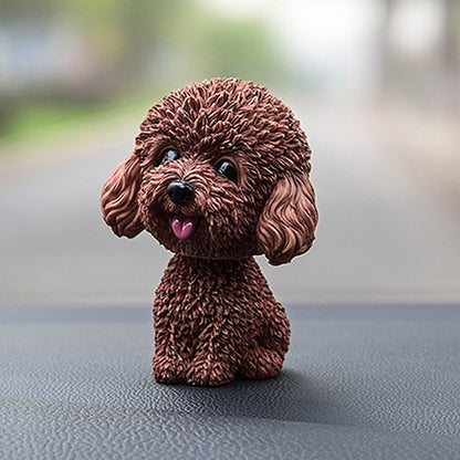 Shaking Head Dog Car Ornaments Resins Lovely Cartoon Dog New Year Gifts with Double-sided Adhesive Tape, Pomeranian Cartoon Dog, Inu Cartoon Dog, Bulldog Cartoon Dog, Husky Dog Cartoon Dog, Corgi Dog Cartoon Dog, White Teddy Cartoon Dog����������������...