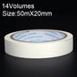 14 Volumes High Adhesion Decoration Spraying Masking office Writing Beautiful Paper Tape, Size: 50m x 20mm, Size: 50m x 20mm