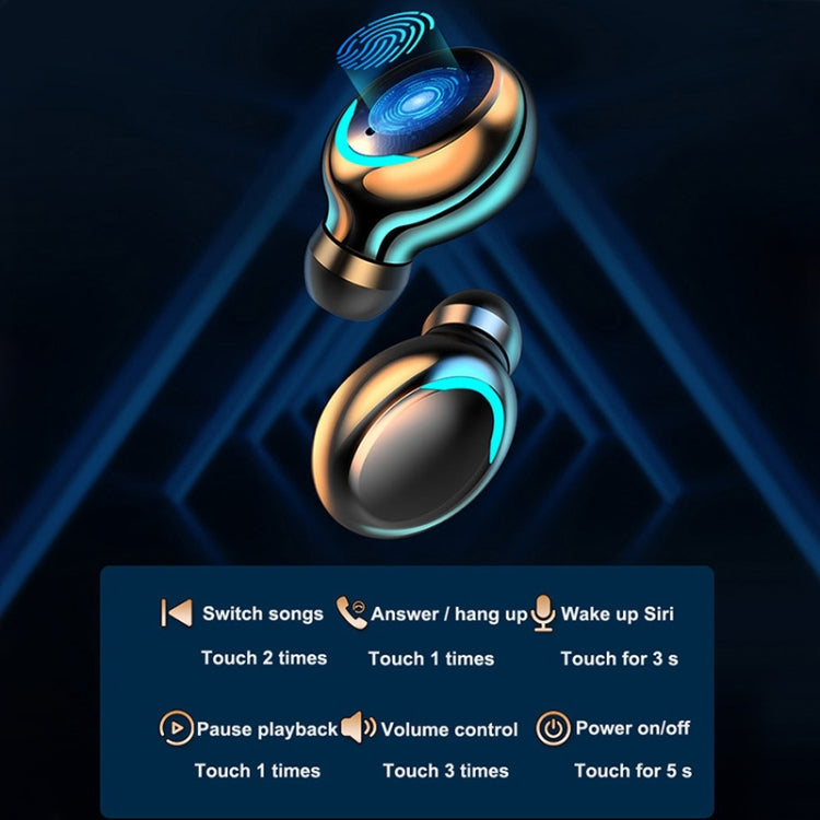 F9-5C LED Light + Digital Display Noise Reduction Bluetooth Earphone with Hand Strap