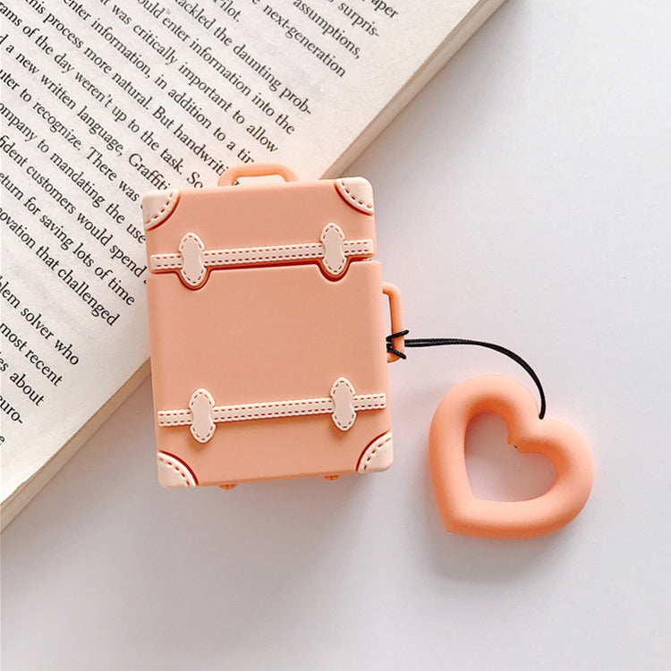 Wireless Earphones Shockproof Candy Colored Suitcase Silicone Protective Case for Apple AirPods 1 / 2, Apricot, Yellow, Orange, Pink, Green, Blue