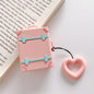 Wireless Earphones Shockproof Candy Colored Suitcase Silicone Protective Case for Apple AirPods 1 / 2, Apricot, Yellow, Orange, Pink, Green, Blue