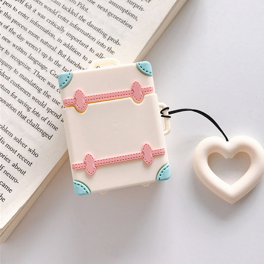 Wireless Earphones Shockproof Candy Colored Suitcase Silicone Protective Case for Apple AirPods 1 / 2, Apricot, Yellow, Orange, Pink, Green, Blue