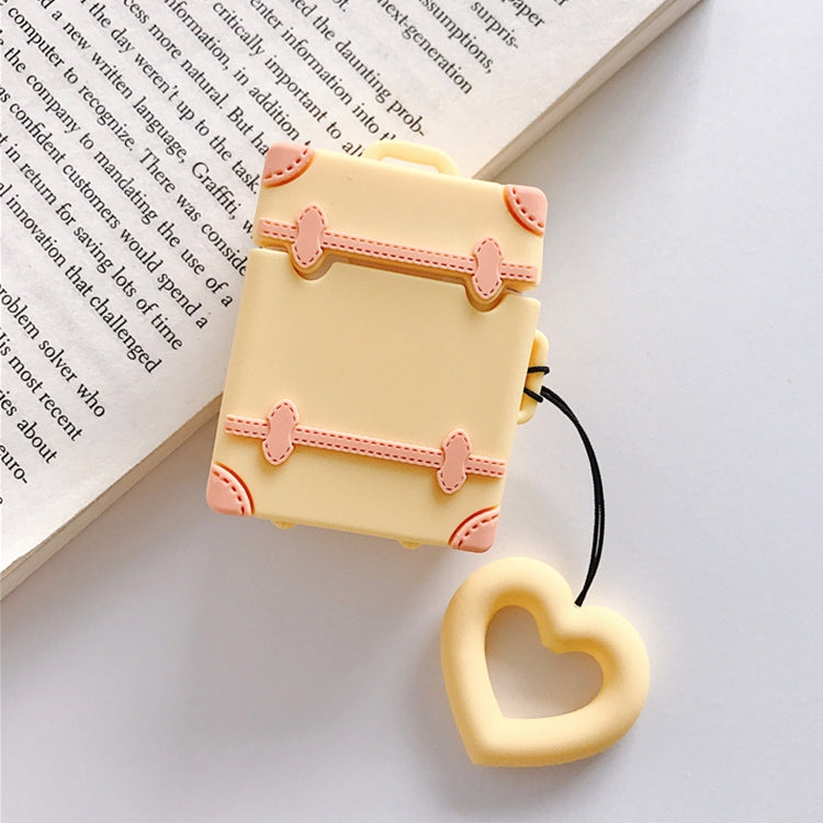 Wireless Earphones Shockproof Candy Colored Suitcase Silicone Protective Case for Apple AirPods 1 / 2, Apricot, Yellow, Orange, Pink, Green, Blue