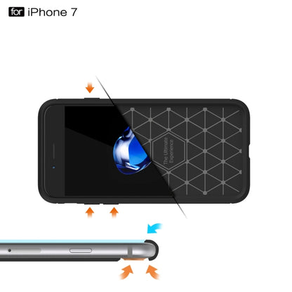 For  iPhone 8 & 7  Brushed Texture Fiber TPU Rugged Armor Protective Case, For iPhone 8 & 7