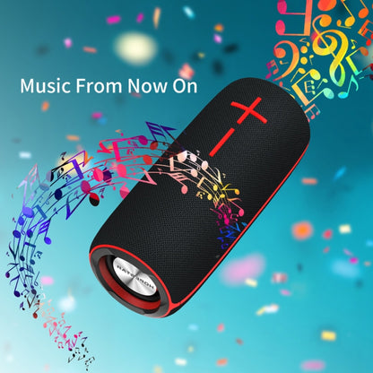 HOPESTAR P21 TWS Portable Outdoor Waterproof Woven Textured Bluetooth Speaker, Support Hands-free Call & U Disk & TF Card & 3.5mm AUX & FM, P21 Black