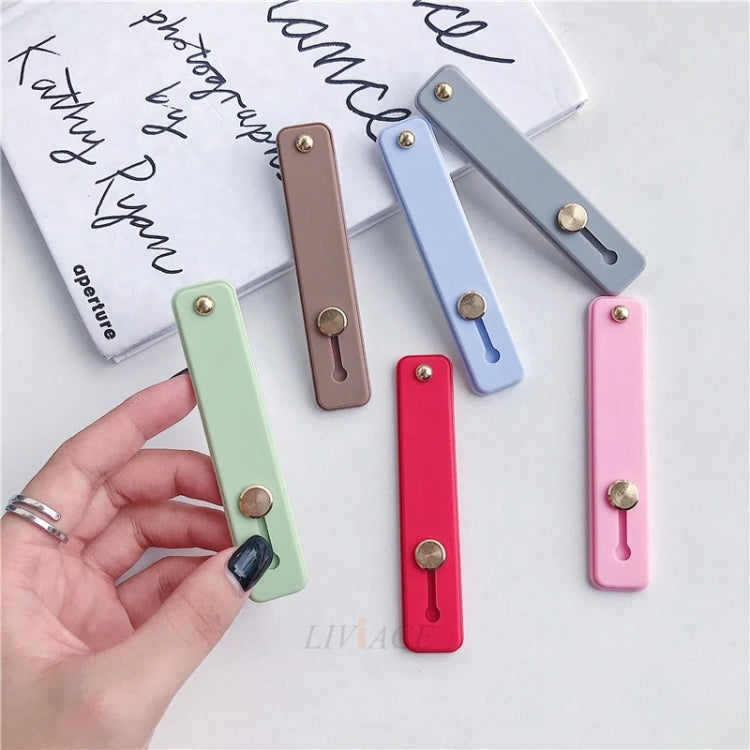 TPU Leather Finger Strap Phone Holder Desktop Grip Stand