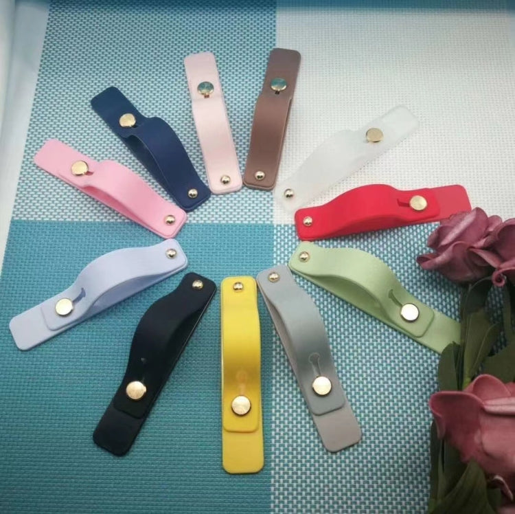 TPU Leather Finger Strap Phone Holder Desktop Grip Stand