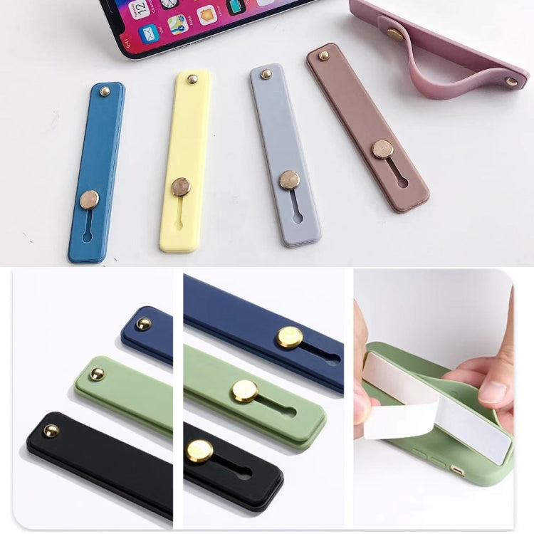 TPU Leather Finger Strap Phone Holder Desktop Grip Stand
