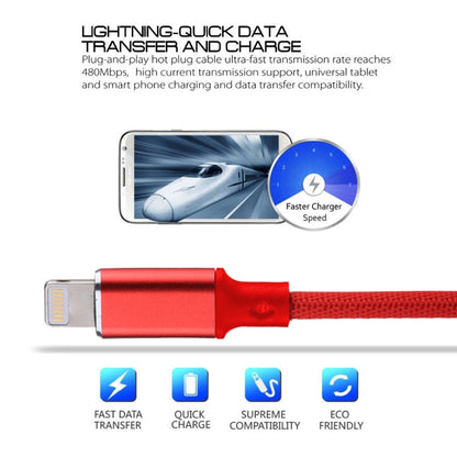 1m 2A USB to 8 Pin Nylon Weave Style Data Sync Charging Cable, 8 Pin Red, 8 Pin White, 8 Pin Pink, 8 Pin Blue