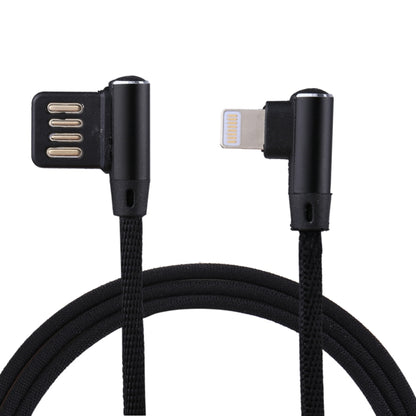 1m 2.4A Output USB to 8 Pin Double Elbow Design Nylon Weave Style Data Sync Charging Cable, 8 Pin Red, 8 Pin Dark Blue, 8 Pin Blue, 8 Pin Black, 8 Pin Coffee