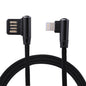 1m 2.4A Output USB to 8 Pin Double Elbow Design Nylon Weave Style Data Sync Charging Cable, 8 Pin Red, 8 Pin Dark Blue, 8 Pin Blue, 8 Pin Black, 8 Pin Coffee