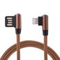 1m 2.4A Output USB to 8 Pin Double Elbow Design Nylon Weave Style Data Sync Charging Cable, 8 Pin Red, 8 Pin Dark Blue, 8 Pin Blue, 8 Pin Black, 8 Pin Coffee