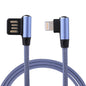 1m 2.4A Output USB to 8 Pin Double Elbow Design Nylon Weave Style Data Sync Charging Cable, 8 Pin Red, 8 Pin Dark Blue, 8 Pin Blue, 8 Pin Black, 8 Pin Coffee