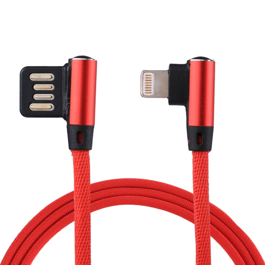 1m 2.4A Output USB to 8 Pin Double Elbow Design Nylon Weave Style Data Sync Charging Cable, 8 Pin Red, 8 Pin Dark Blue, 8 Pin Blue, 8 Pin Black, 8 Pin Coffee