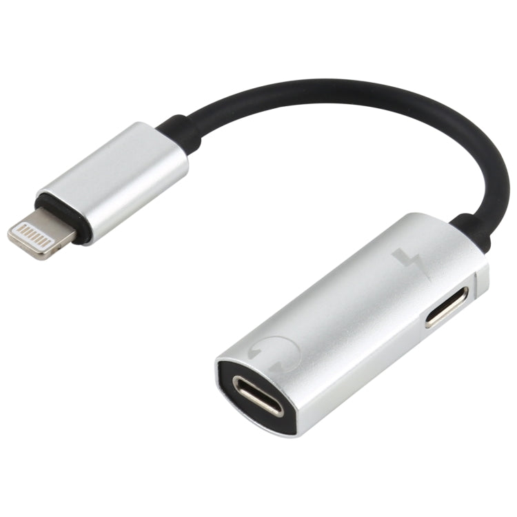 2 in 1 8 Pin Male to Dual 8 Pin Female Charging and Listening to Music Audio Earphone Adapter, Compatible with All IOS Systems
