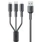 WEKOME WDC-02 Tidal Energy Series 3A USB to 8 Pin+Type-C+Micro USB 3 in 1 PVC Data Cable, Length: 1.2m