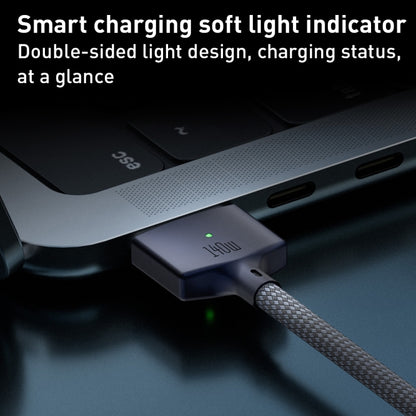 140W USB-C / Type-C to MagSafe 3 Nylon Braided Magnetic Charging Cable, Length: 2m