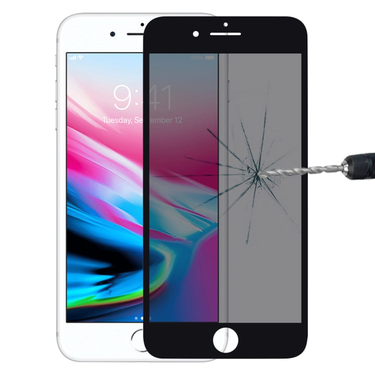 9H 6D Anti-peep Tempered Glass Film for iPhone 7 Plus, For iPhone 7 Plus(Black)