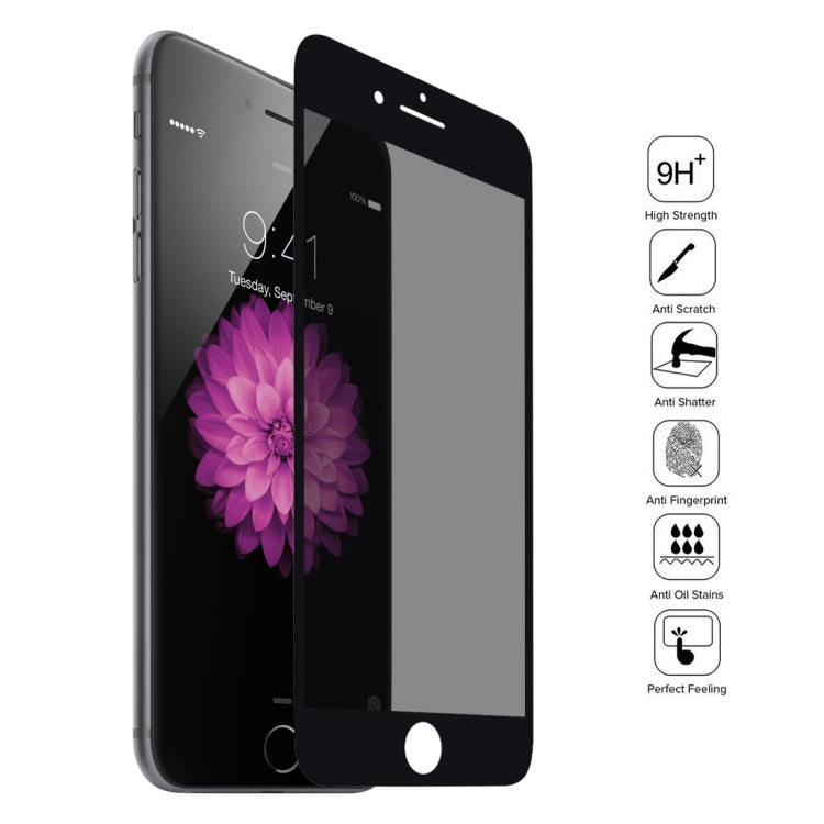 9H 6D Anti-peep Tempered Glass Film for iPhone 7 Plus, For iPhone 7 Plus(Black)