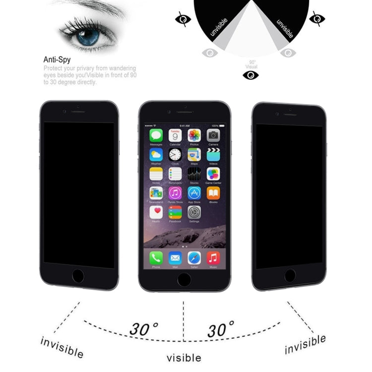 9H 6D Anti-peep Tempered Glass Film for iPhone 7 Plus, For iPhone 7 Plus(Black)