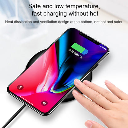 TOVYS-KC-N5 9V 1A Output Frosted Round Wire Qi Standard Fast Charging Wireless Charger, Cable Length: 1m, Frosted, Frosted White
