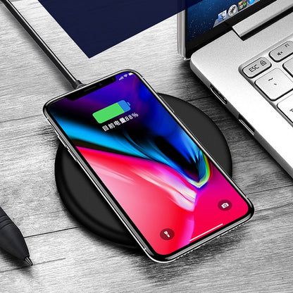 TOVYS-KC-N5 9V 1A Output Frosted Round Wire Qi Standard Fast Charging Wireless Charger, Cable Length: 1m, Frosted, Frosted White