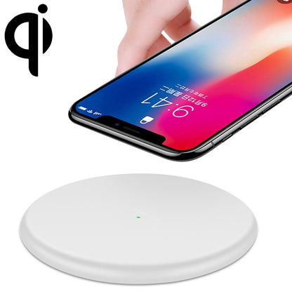TOVYS-KC-N5 9V 1A Output Frosted Round Wire Qi Standard Fast Charging Wireless Charger, Cable Length: 1m, Frosted, Frosted White