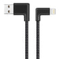 1m 2A USB to 8 Pin Nylon Weave Style Double Elbow Data Sync Charging Cable, 1m 8 Pin 2A
