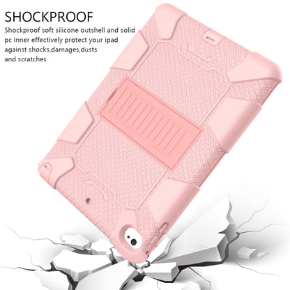 Shockproof Two-color Silicone Protection Shell for iPad Mini 2019 & 4, with Holder (Rose Red+Blue), IPRO0183A, IPRO0183B, IPRO0183C, IPRO0183D, IPRO0183E, IPRO0183F, IPRO0183G, IPRO0183H, IPRO0183I, IPRO0183J, IPRO0183K