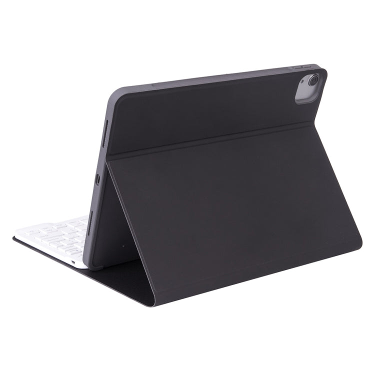 X-11B Skin Plain Texture Detachable Bluetooth Keyboard Tablet Case for iPad Pro 11 inch 2020 / 2018, with Pen Slot, White Keyboard
