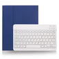 X-11B Skin Plain Texture Detachable Bluetooth Keyboard Tablet Case for iPad Pro 11 inch 2020 / 2018, with Pen Slot, White Keyboard